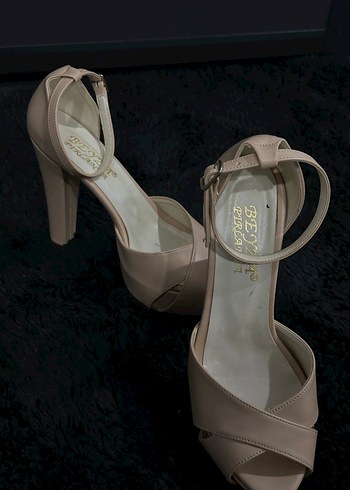 Bej Platform Topuklu Klasik Kadın Ayakkabı - Görsel 6