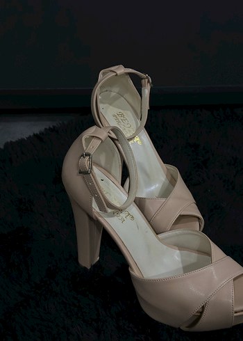 Bej Platform Topuklu Klasik Kadın Ayakkabı - Görsel 7
