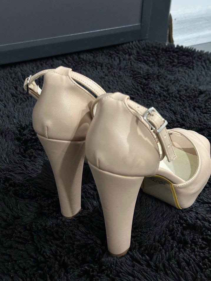 Bej Platform Topuklu Klasik Kadın Ayakkabı - Görsel 5