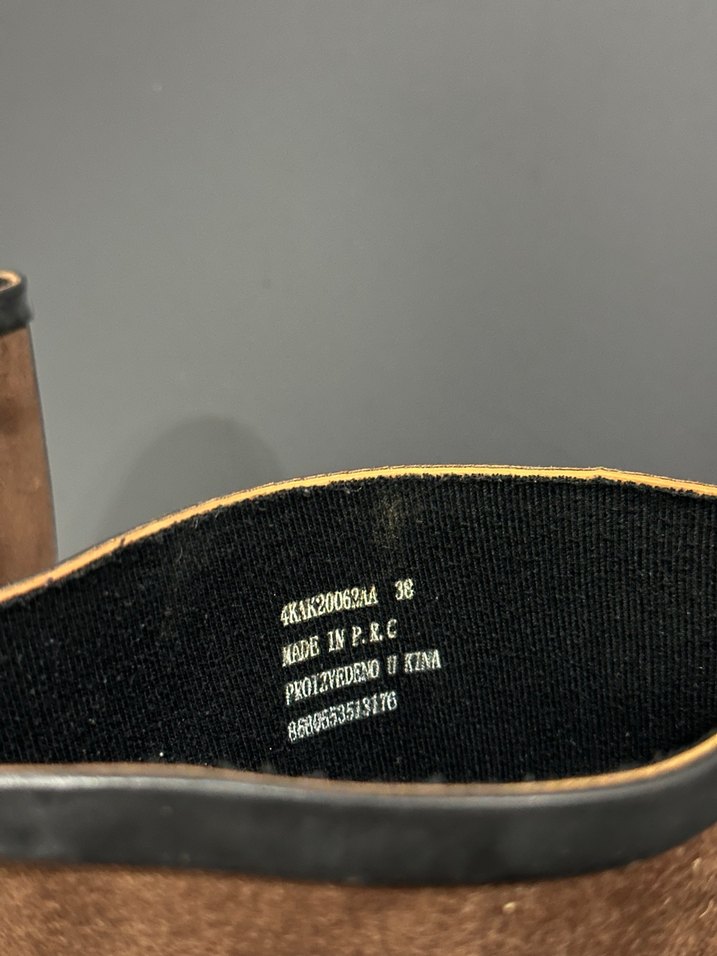 Süet Kahverengi Diz Boyu Stiletto Çizme - Görsel 5