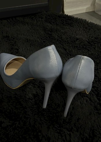 Bebe mavi inci topuk topuklu ayakkabı - Görsel 5