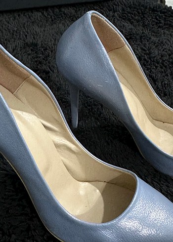 Bebe mavi inci topuk topuklu ayakkabı - Görsel 4