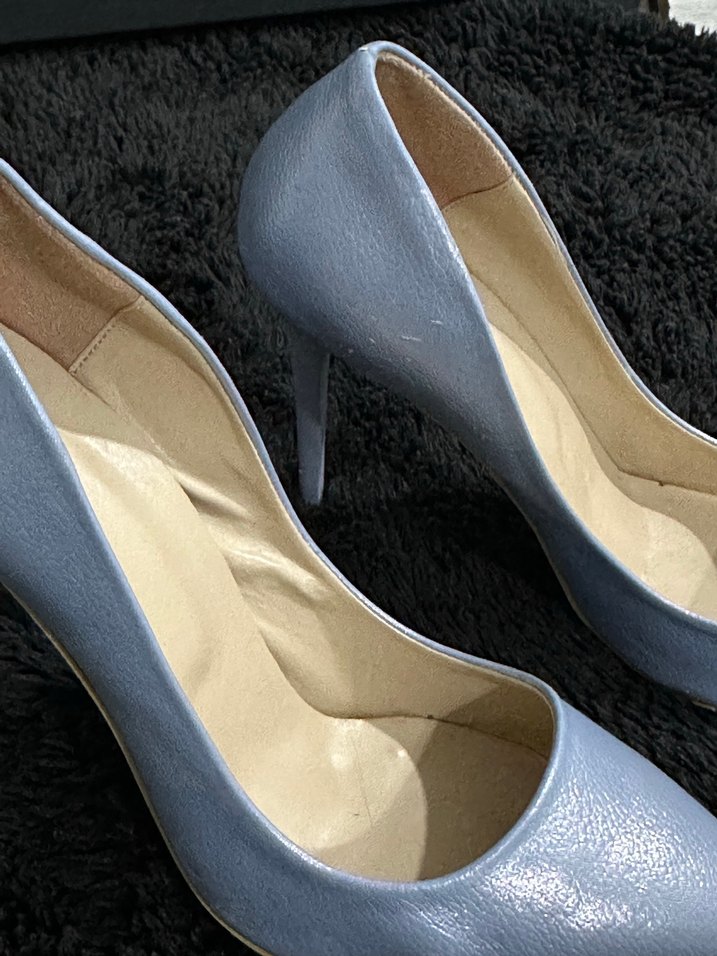 Bebe mavi inci topuk topuklu ayakkabı - Görsel 4