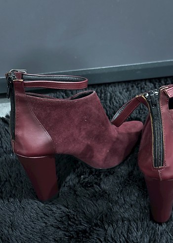Bordo Süet Tokalı Kadın Bot - Görsel 6