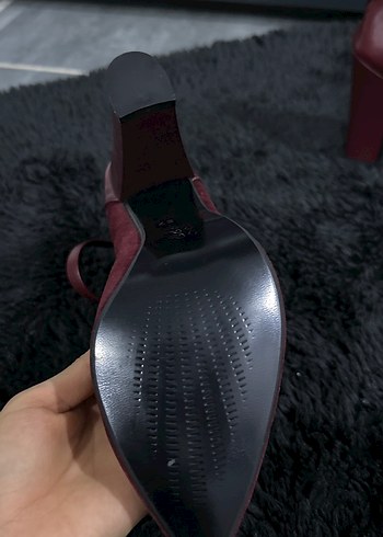 Bordo Süet Tokalı Kadın Bot - Görsel 9