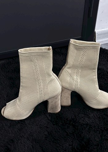 Bej Triko Kadın Topuklu Bot - Görsel 3