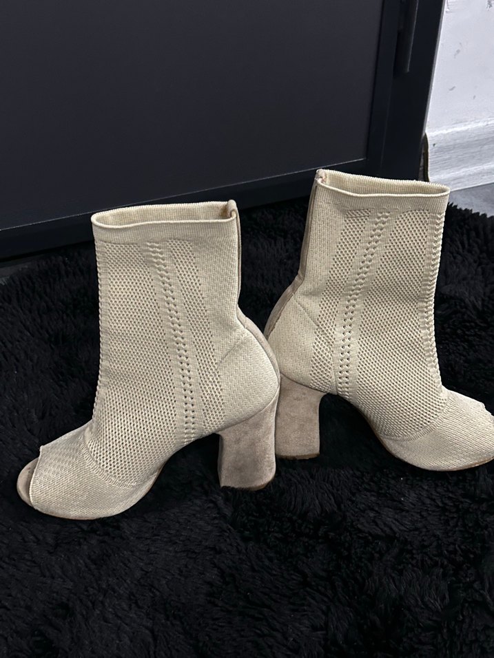 Bej Triko Kadın Topuklu Bot - Görsel 3