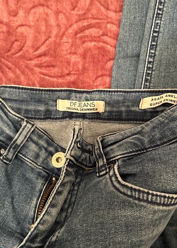 Kadın Kot Pantolon - Kürklü, Bağlama Desenli - Görsel 2