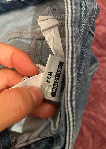 Kadın Kot Pantolon - Kürklü, Bağlama Desenli - Görsel 3