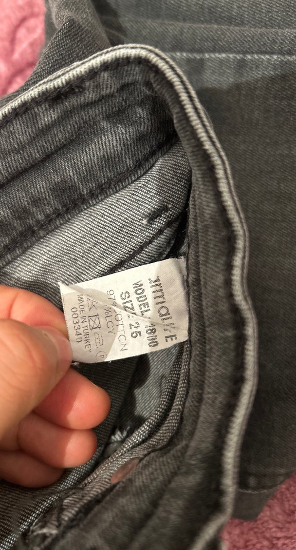 Siyah Kadın Kot Pantolon, Kemer Detaylı - Görsel 3