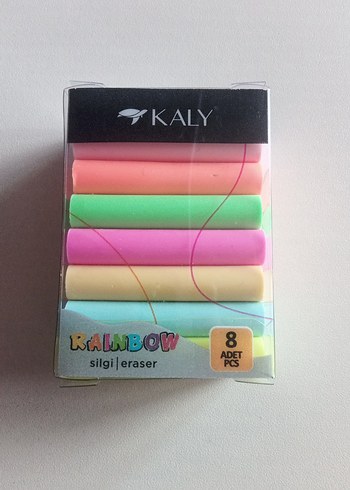 Kaly Pastel Renkli 8'li Silgi Seti