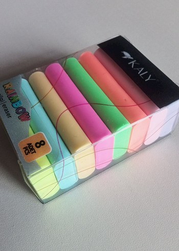 Kaly Pastel Renkli 8'li Silgi Seti