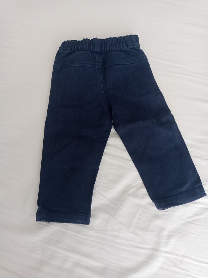 Lacivert Erkek Çocuk Düz Denim Pantolon - Görsel 3