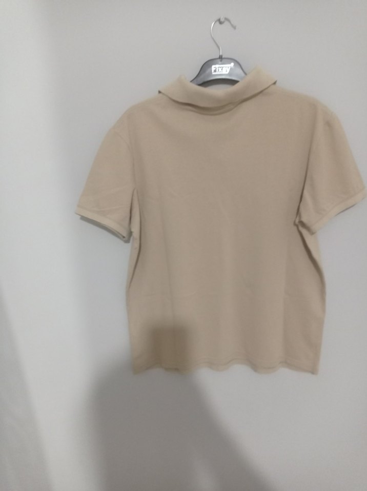 Bej Kısa Kollu Polo Tişört - Görsel 3