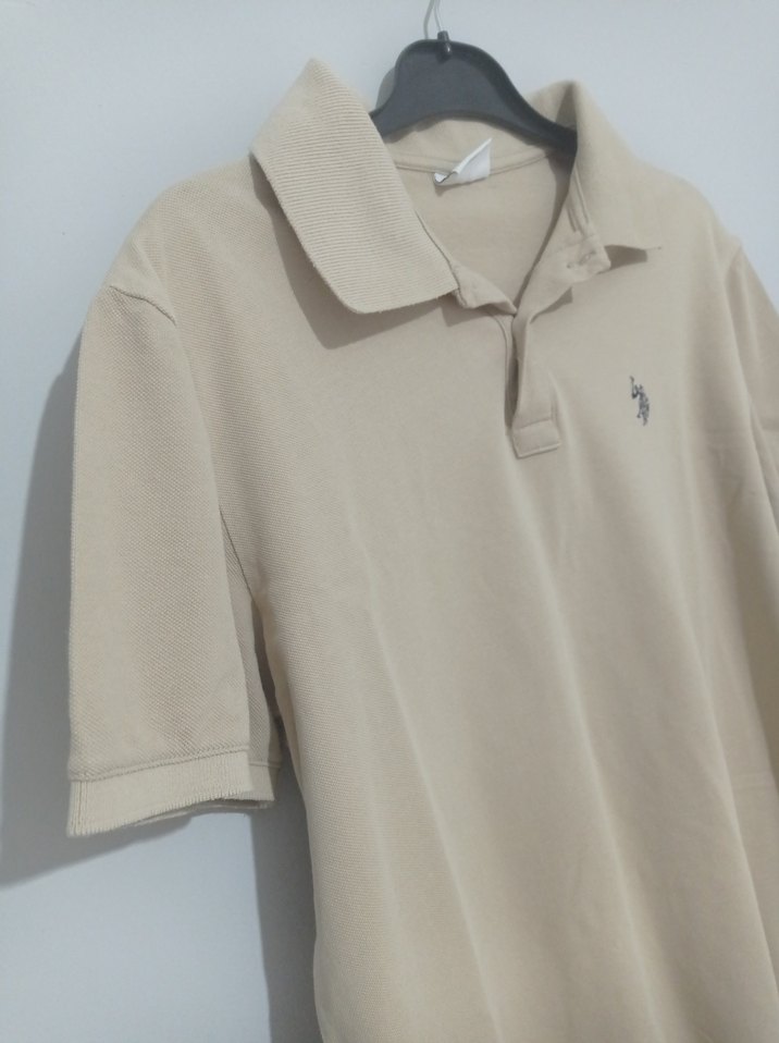 Bej Kısa Kollu Polo Tişört - Görsel 4