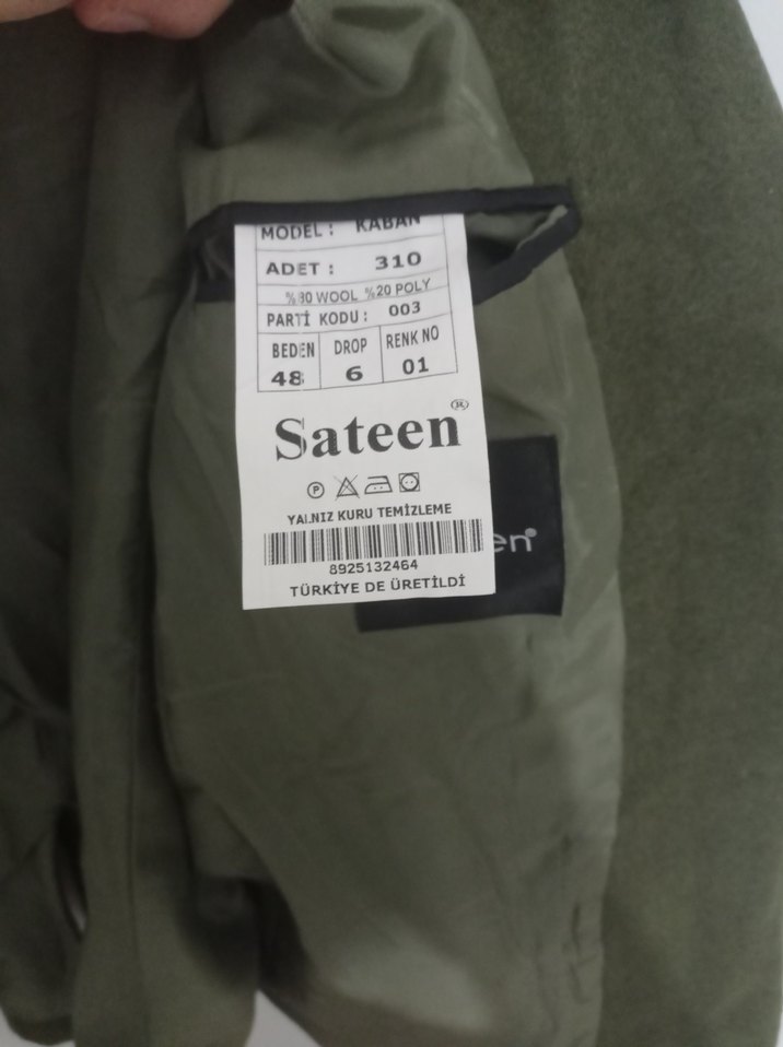 Düğmeli Haki Süet Erkek Ceket - Görsel 5