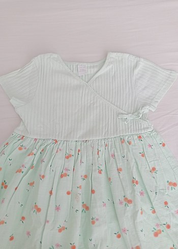 Kız Çocuk Beyaz V Yaka Piliseli Elbise - Görsel 2