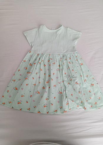 Kız Çocuk Beyaz V Yaka Piliseli Elbise - Görsel 5