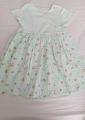 Kız Çocuk Beyaz V Yaka Piliseli Elbise - Görsel 3