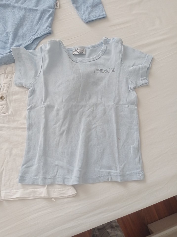 Çocuk için pastel renkli beyaz tsort ve iclikler - Görsel 2