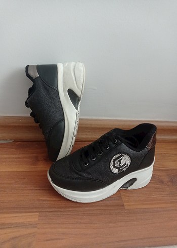 Lodsy Siyah Yılan Desenli Dolgu Topuklu Spor Ayakkabı - Görsel 6