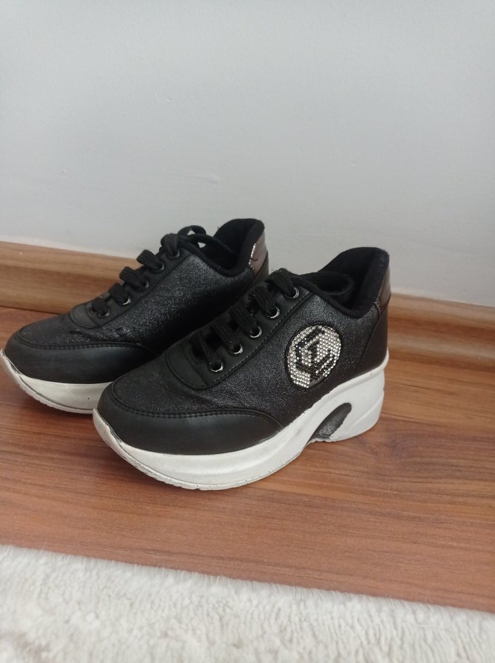 Lodsy Siyah Yılan Desenli Dolgu Topuklu Spor Ayakkabı - Görsel 3