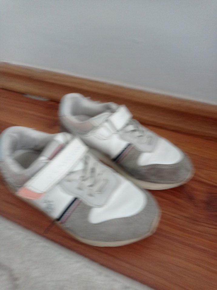 kız Çocuk Beyaz Gri Cırtlı Spor Ayakkabı - Görsel 2