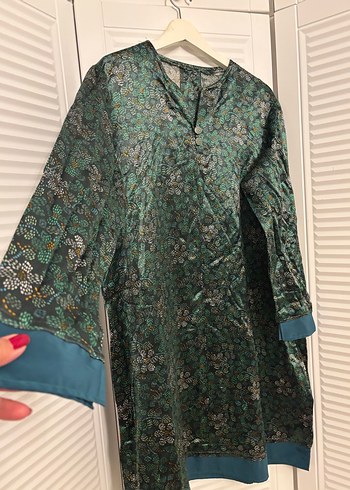 Saten tunik elbise özel gün elbisesi - Görsel 4