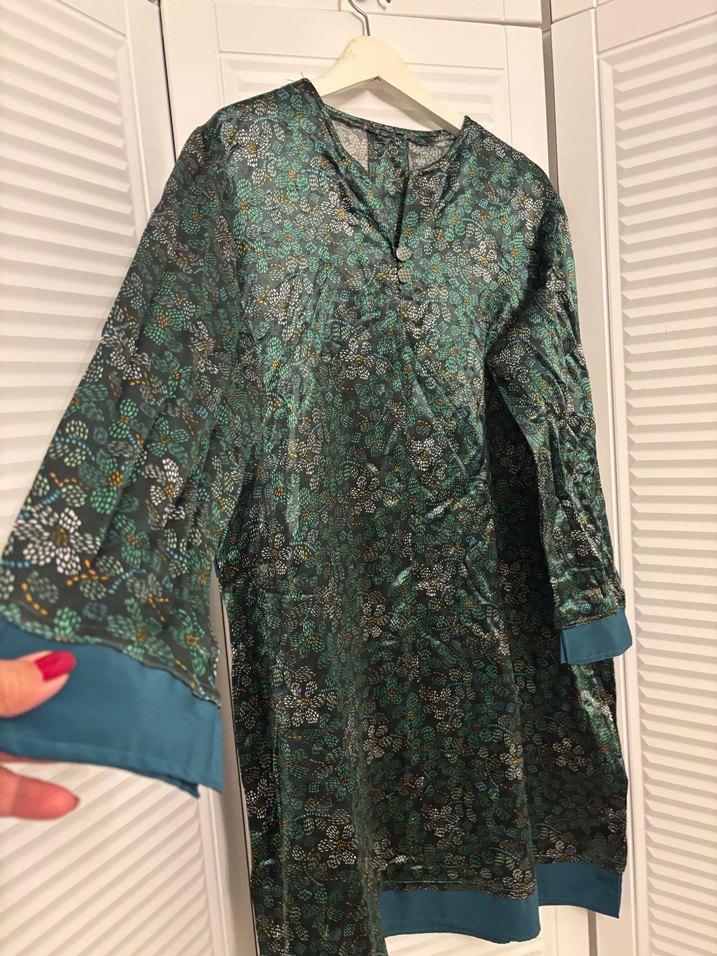 Saten tunik elbise özel gün elbisesi - Görsel 4