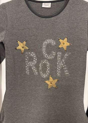 Kız Çocuk Uzun Kollu Rock Punk Payetli elbise parti yılbaşı - Görsel 5