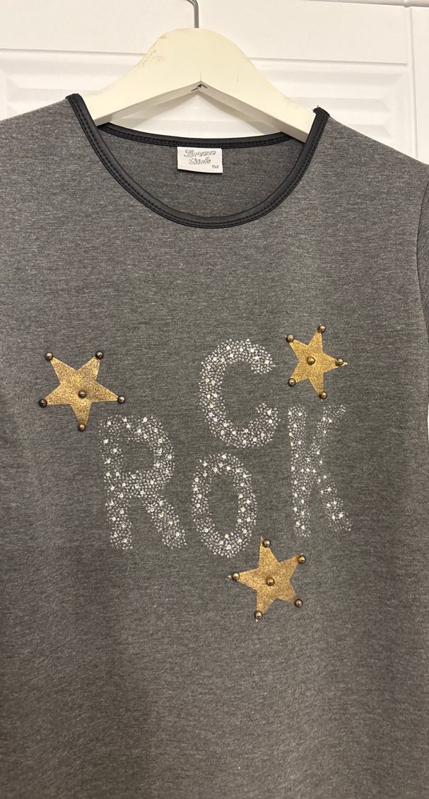 Kız Çocuk Uzun Kollu Rock Punk Payetli elbise parti yılbaşı - Görsel 3