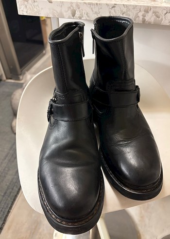 Siyah Deri Tokalı Biker Bot - Görsel 5