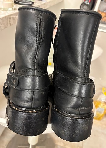 Siyah Deri Tokalı Biker Bot - Görsel 8