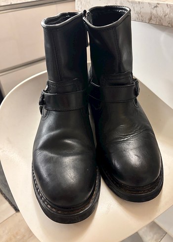 Siyah Deri Tokalı Biker Bot - Görsel 13