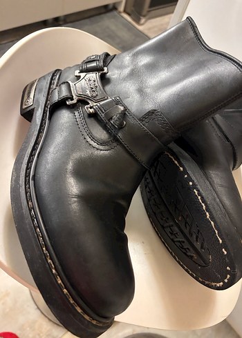 Siyah Deri Tokalı Biker Bot - Görsel 16