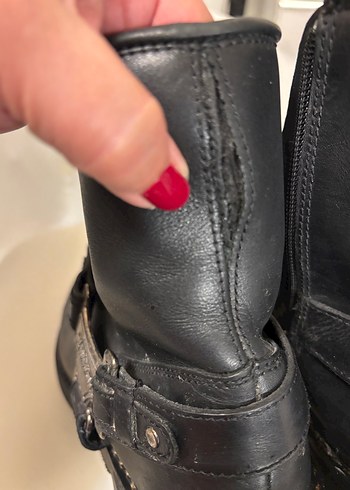 Siyah Deri Tokalı Biker Bot - Görsel 15