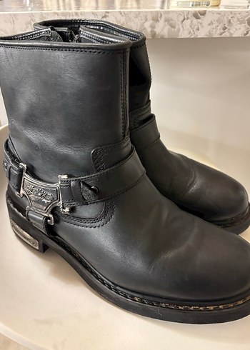Siyah Deri Tokalı Biker Bot - Görsel 14