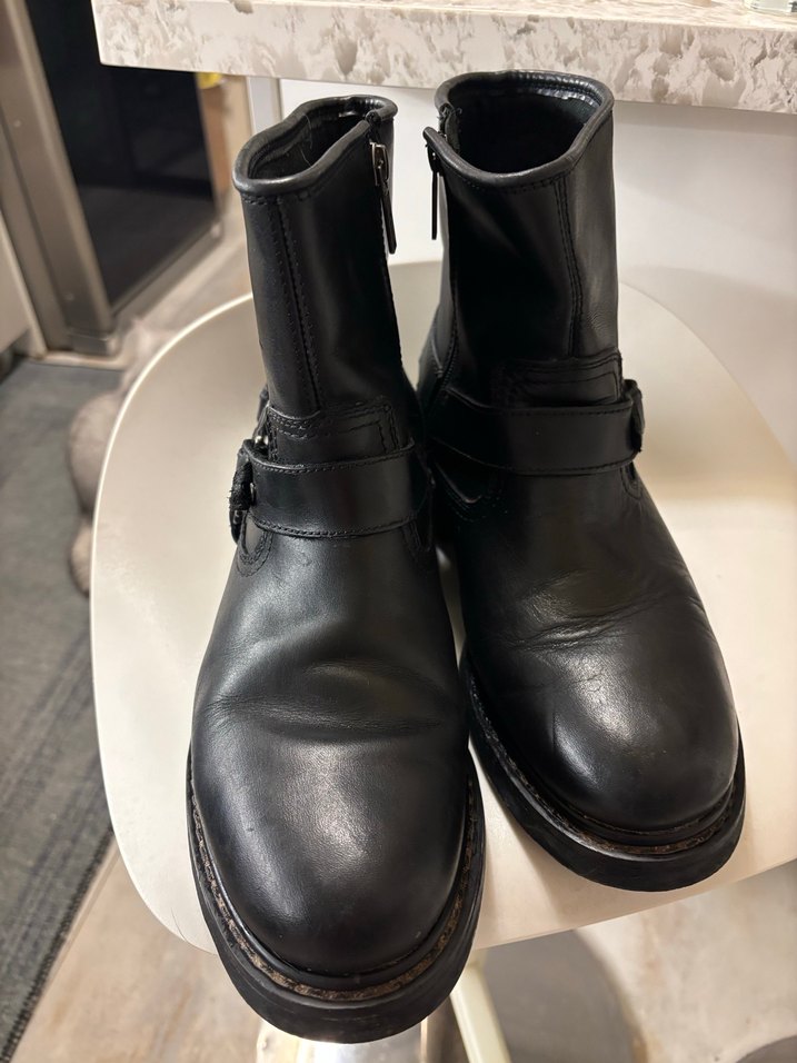 Siyah Deri Tokalı Biker Bot - Görsel 5