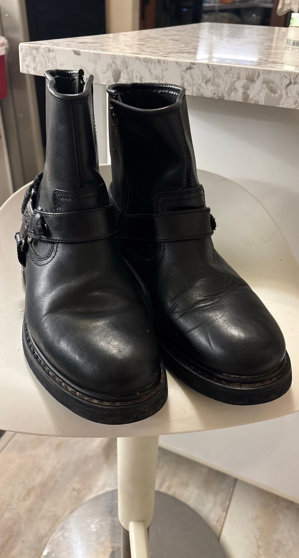 Siyah Deri Tokalı Biker Bot - Görsel 3