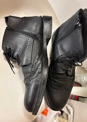 Siyah Deri Goth Erkek Botları 40 numara - Görsel 3