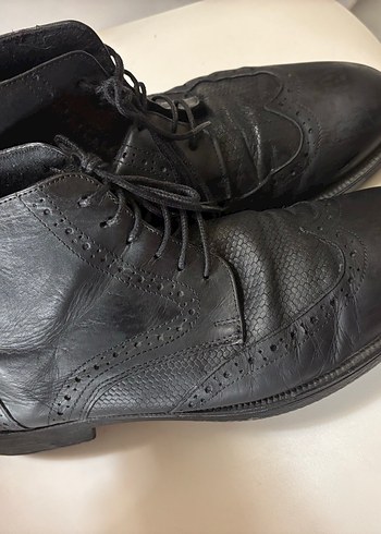 Siyah Deri Goth Erkek Botları 40 numara - Görsel 2