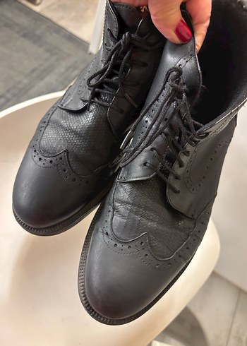 Siyah Deri Goth Erkek Botları 40 numara - Görsel 5