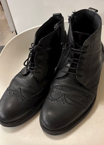 Siyah Deri Goth Erkek Botları 40 numara - Görsel 12