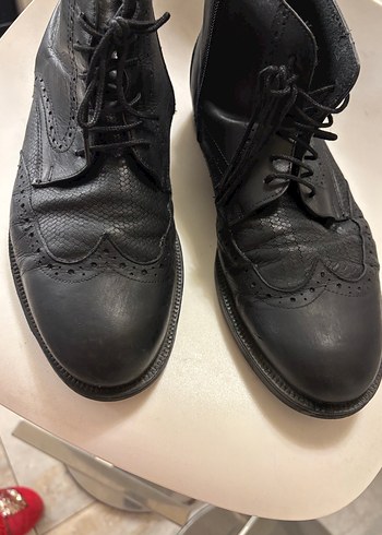 Siyah Deri Goth Erkek Botları 40 numara - Görsel 7