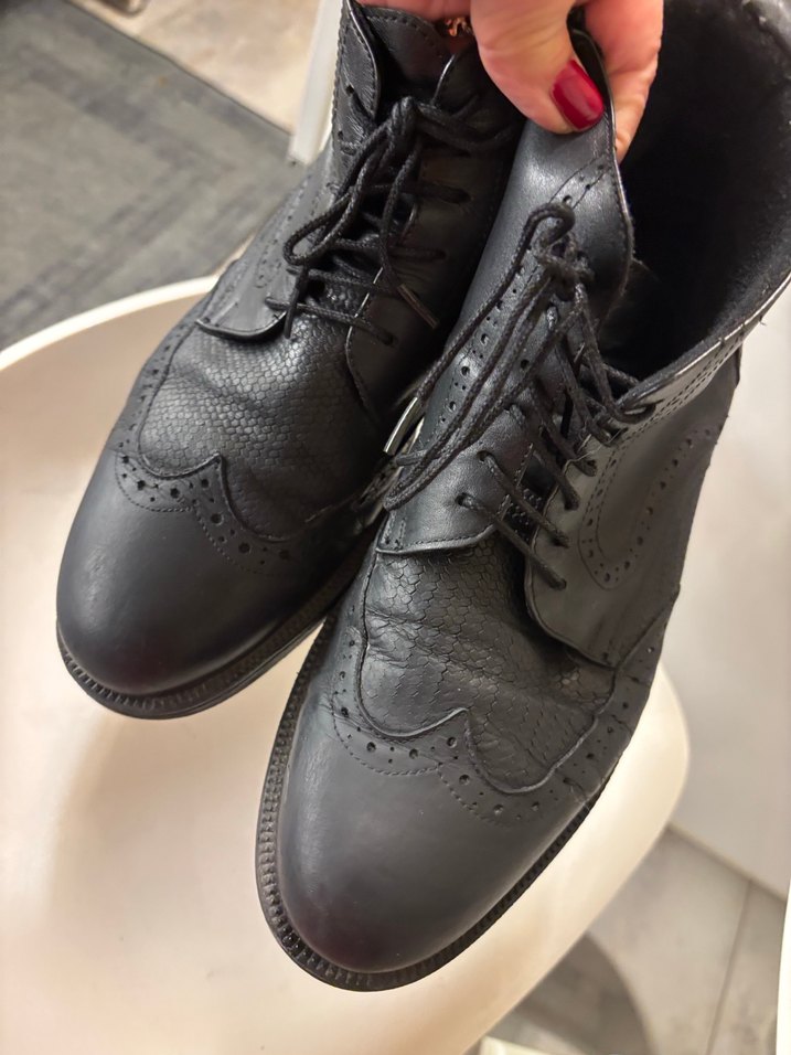 Siyah Deri Goth Erkek Botları 40 numara - Görsel 5