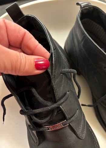 Siyah Erkek Deri Bot, Tokalı, Goth Tarzı Dockers - Görsel 5