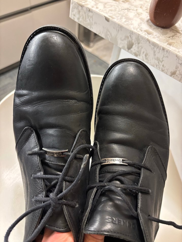 Siyah Erkek Deri Bot, Tokalı, Goth Tarzı Dockers - Görsel 3