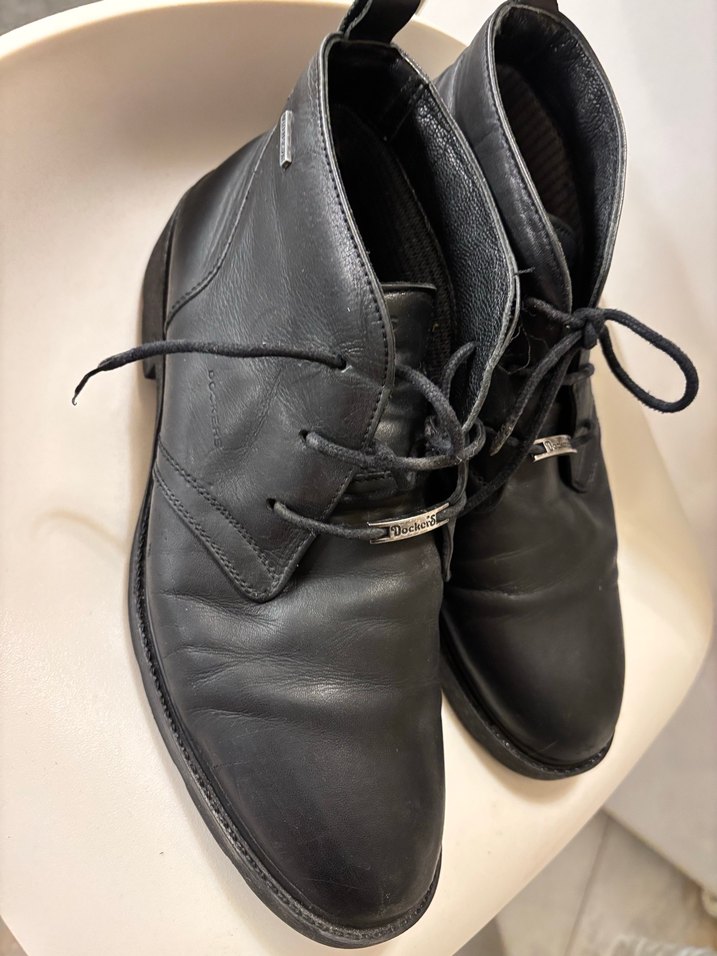 Siyah Erkek Deri Bot, Tokalı, Goth Tarzı Dockers - Görsel 4