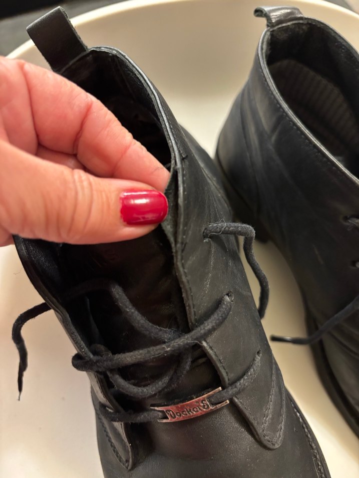 Siyah Erkek Deri Bot, Tokalı, Goth Tarzı Dockers - Görsel 5