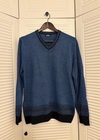 Erkek Mavi V Yaka Triko Kazak polo club M - Görsel 13